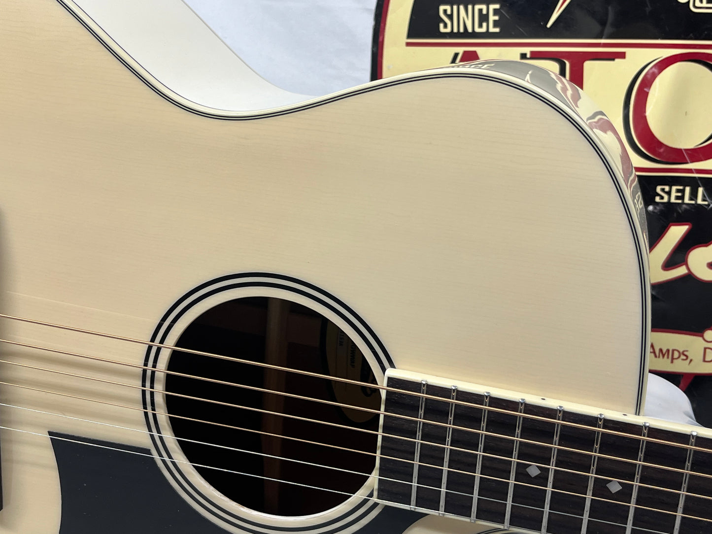 D'Angelico DAPG200G Premier Gramercy Gradn Auditorium Acoustic Electric Guitar - White Wash