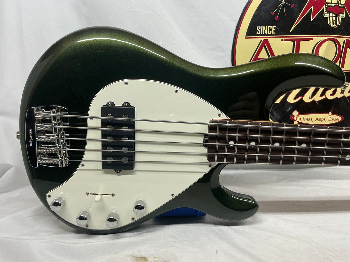 Ernie Ball Music Man StingRay sting ray 5H Bass with Soft Case - Fallout Green