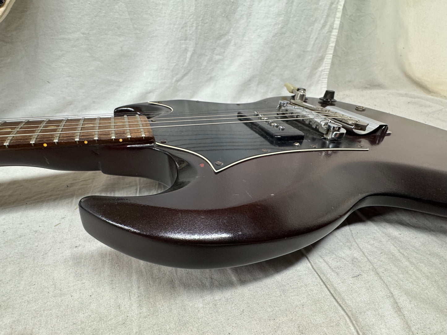 Gibson SG Junior jr Guitar with Chipboard Case 1967 - Dark Cherry