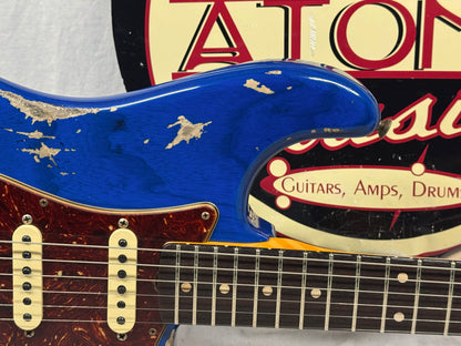 Fender USA Custom Shop '62 1962 Stratocaster Heavy Relic Guitar with COA + Case 2022 - Sapphire Blue Transparent / Rosewood fingerboard