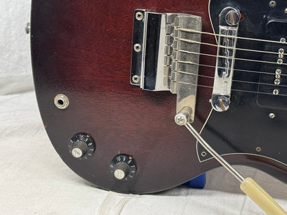 Gibson SG Junior jr Guitar with Chipboard Case 1967 - Dark Cherry