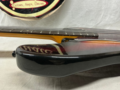 SX Vintage Series J-Style 34" Scale Length Electric Bass - 3 Tone Sunburst