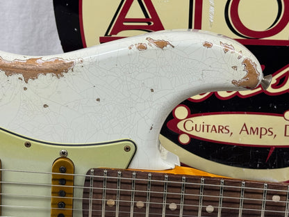 Fender USA Custom Shop Limited Edition White Lightning Stratocaster FR HSS 22 Guitar with COA + Case 2023 - Olympic White top / Candy Apple Red bottom / Rosewood fingerboard