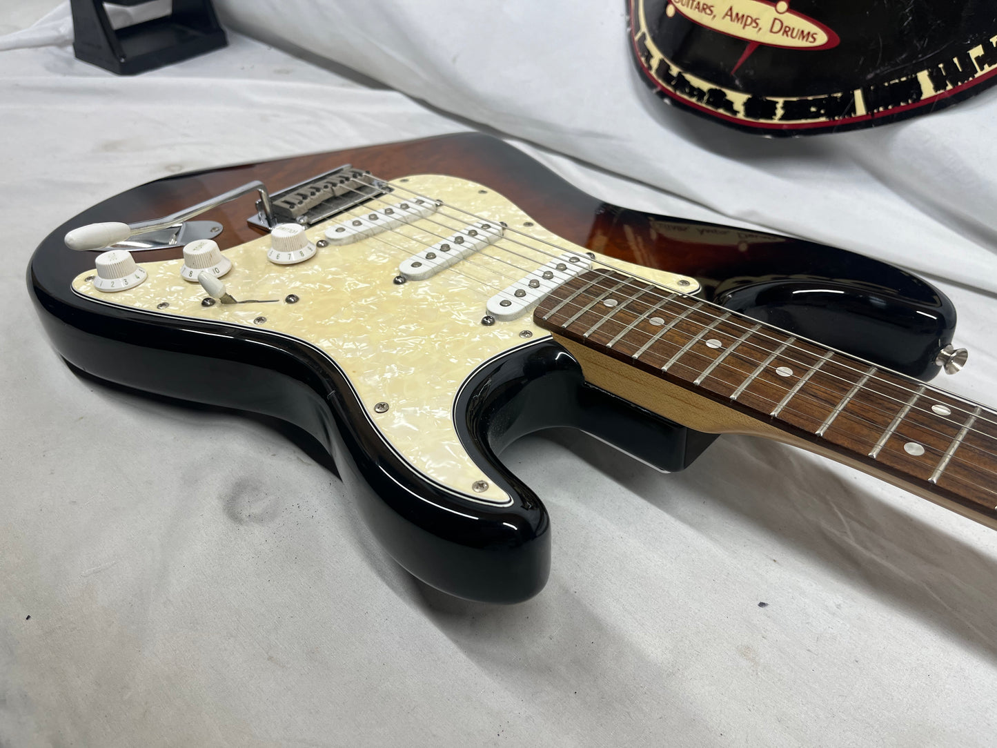 Squier Deluxe Series Stratocaster strat Electric Guitar - Antique Burst