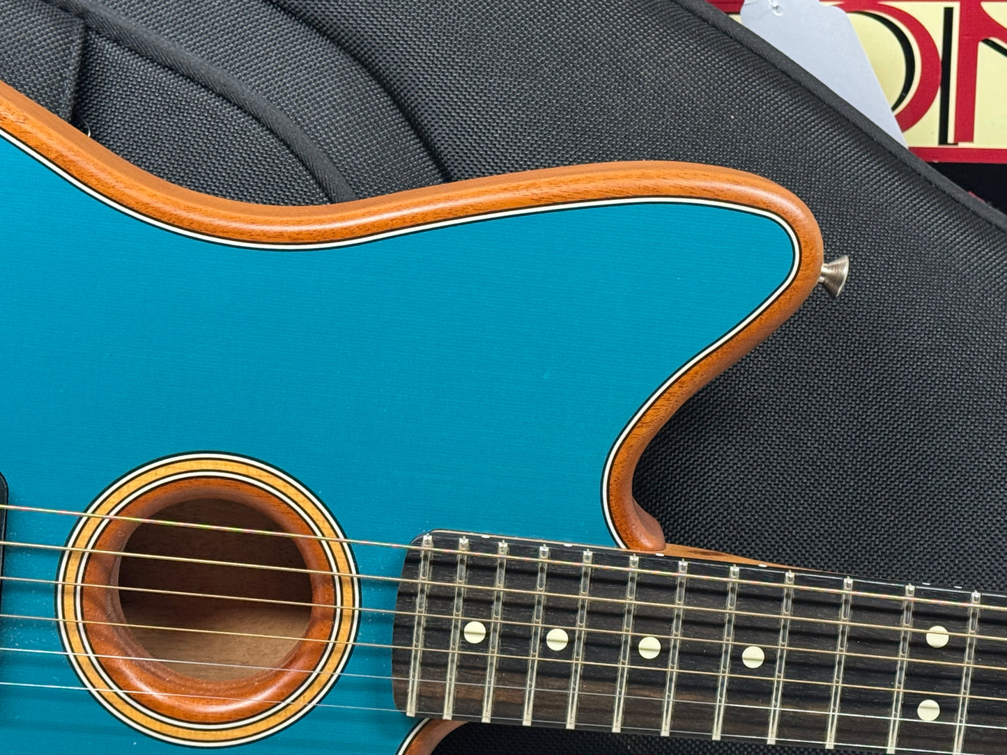 Fender American Acoustasonic Jazzmaster Guitar with Gig Bag 2021 - Ocean Turquoise / Ebony fingerboard