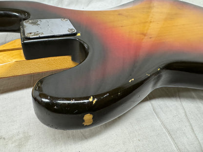 Fender PARTS BASS ? Fretless Precision Bass 4-string P-Bass with Case 1970s - 3-Color Sunburst / Maple neck