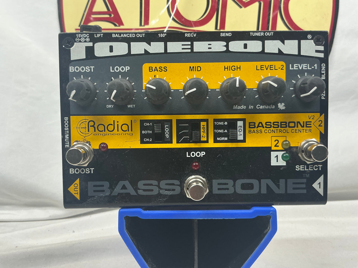 Radial Engineering ToneBone BassBone v2 Bass Preamp Pedal with Power Supply