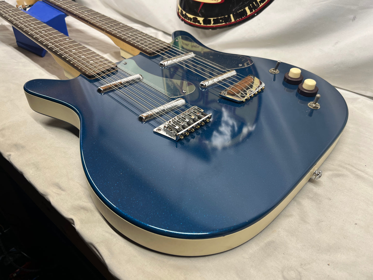 Danelectro Doubleneck 6/12 6-String and 12-String Electric Guitar with Hard Case