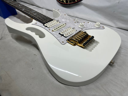 Ibanez JEM7V Prestige Steve Vai Signature HSH Electric Guitar with Hard Case - White
