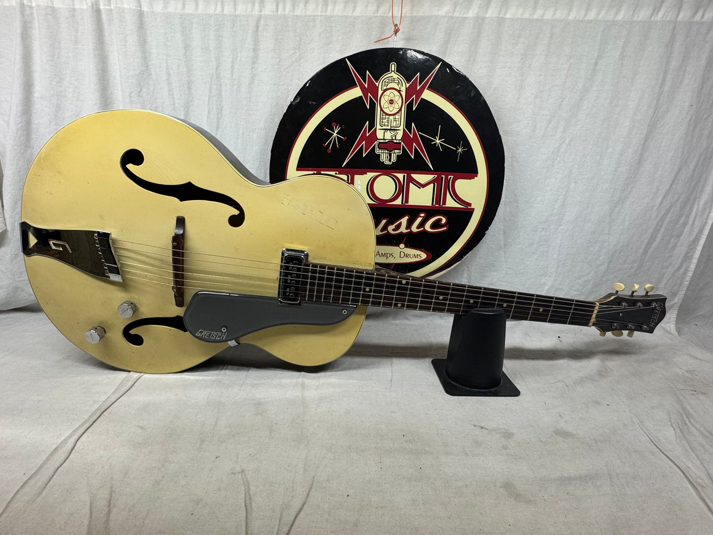 Gretsch USA 6187 g6187 Clipper Hollowbody Guitar with Case - neck/headstock repaired 1957 - Cream / Cadillac Green