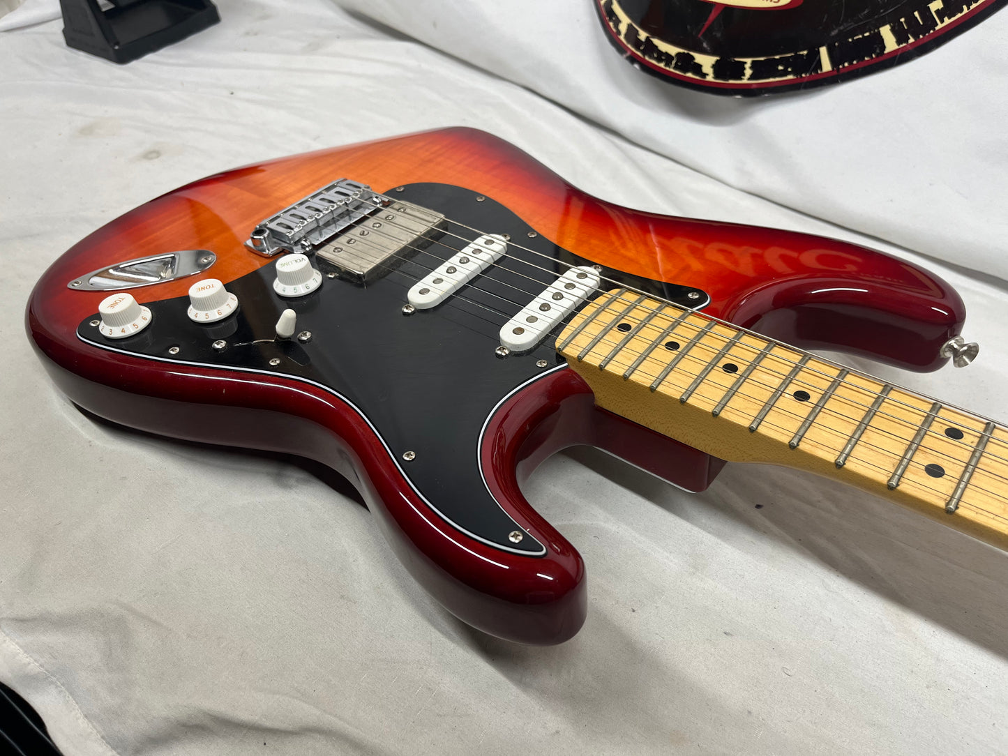 Fender Player Stratocaster Strat Plus Top Electric Guitar - Aged Cherry Burst
