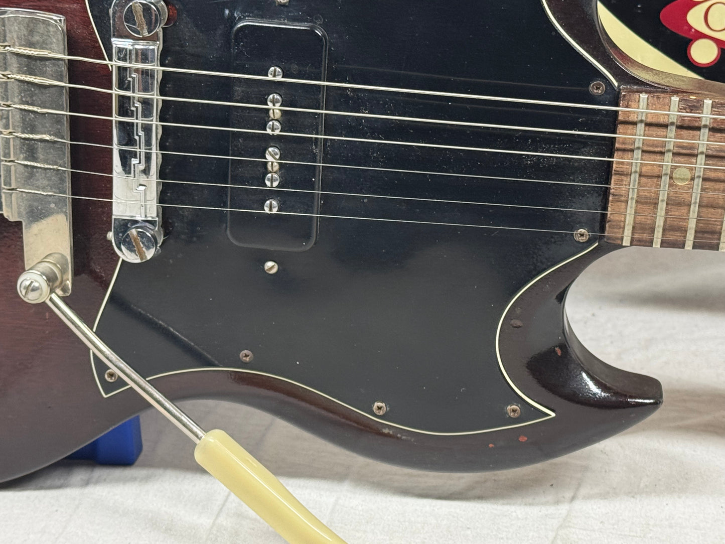 Gibson SG Junior jr Guitar with Chipboard Case 1967 - Dark Cherry