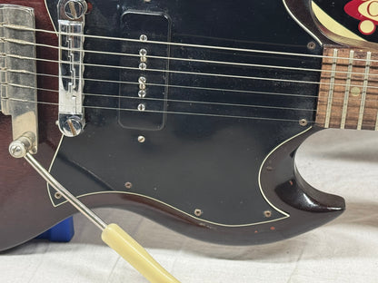 Gibson SG Junior jr Guitar with Chipboard Case 1967 - Dark Cherry