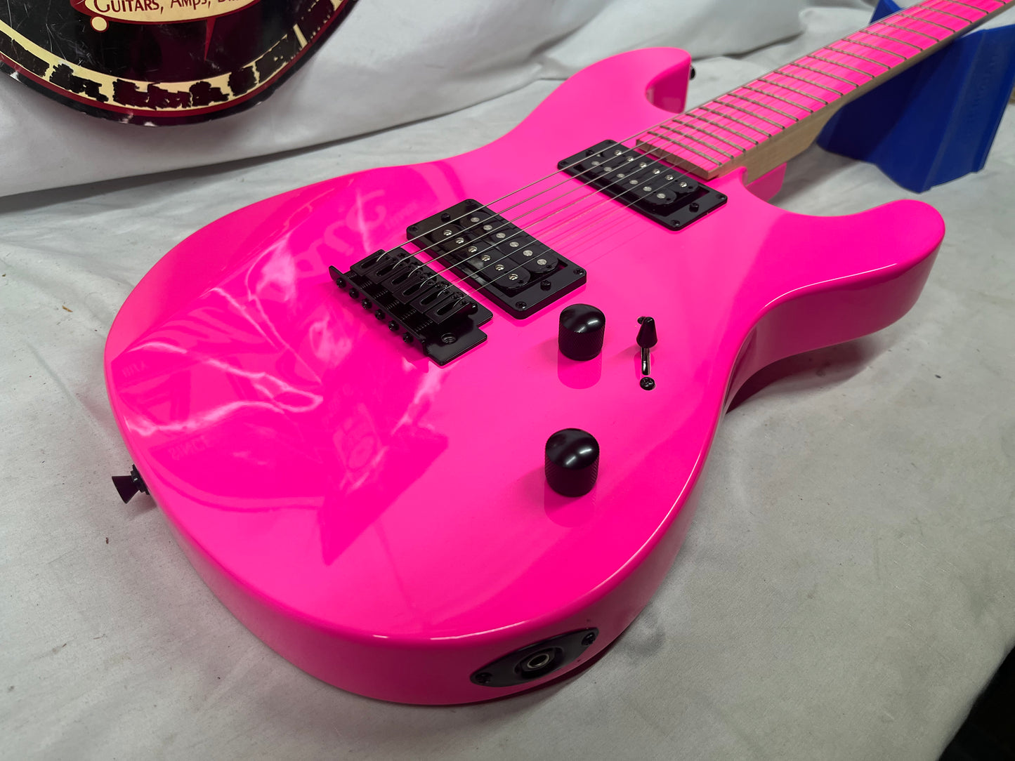 Dean Custom Zone Doublecut HH Electric Guitar  - Fluorescent Pink