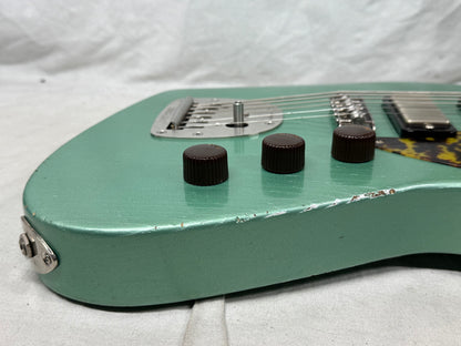 Maghini Guitars Skylark Baritone Guitar with COA + Gator Case 2023 - Lightly Aged Jade Metallic