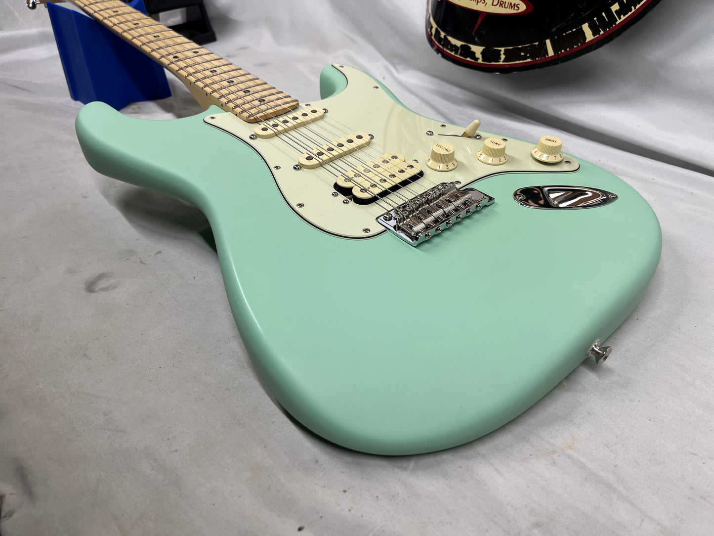 Fender American Performer Stratocaster Strat HSS Electric Guitar - Satin Surf Green