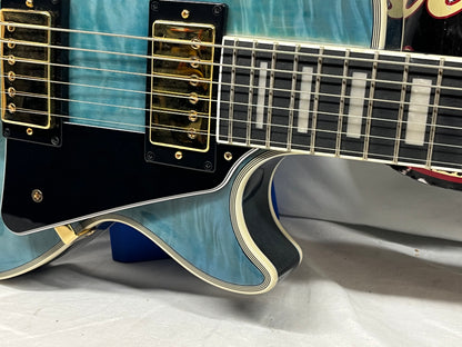 Epiphone Les Paul Custom Quilt Singlecut HH Electric Guitar - Ocean Blue