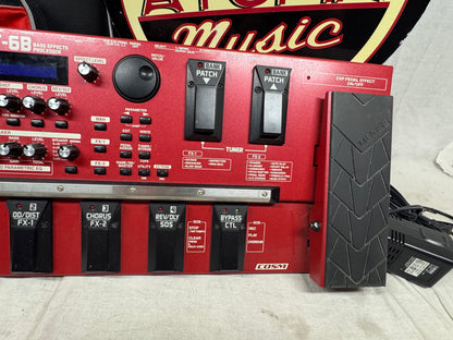 Boss GT-6B gt6b Bass Multi-Effects Processor Preamp Pedal with Power Supply + Soft Case