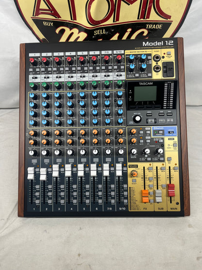 TASCAM Model 12 Mixer / Audio Interface / Recorder / Controller with Power Supply and Deck Saver Cover