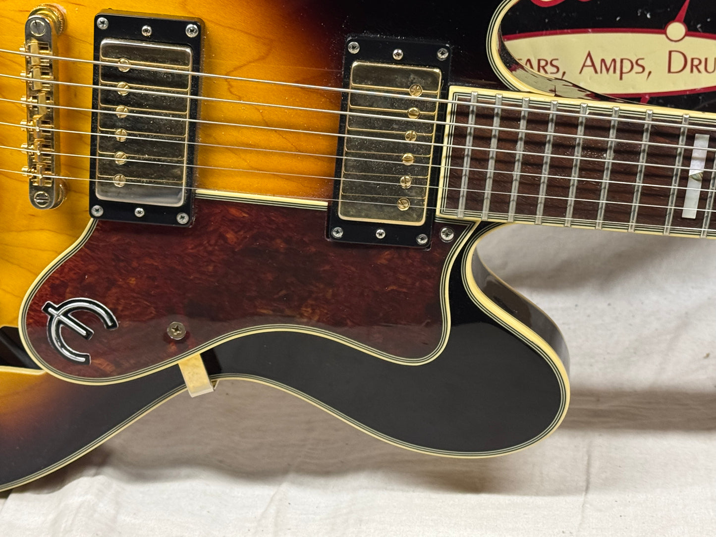 Epiphone Sheraton II 2 Semi-Hollowbody Guitar with Case - MIK Korea 2003 - Vintage Sunburst