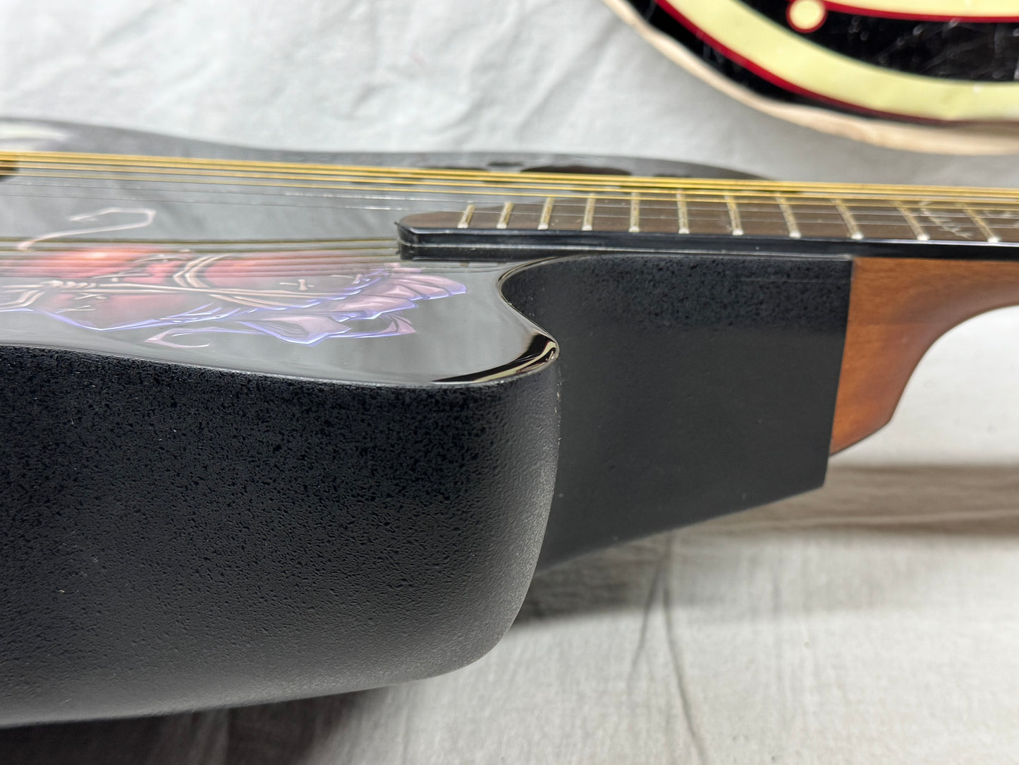 Ovation Demented Series Limited Edition DJA34-BDY DJ Ashba Signature Acoustic Guitar with Case - Bone Daddy Graphics