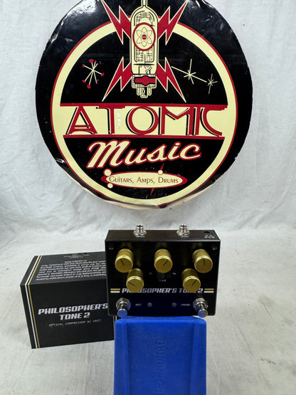 Pigtronix PT2 Philosopher's Tone 2 Optical Compressor with Grit Pedal + Box