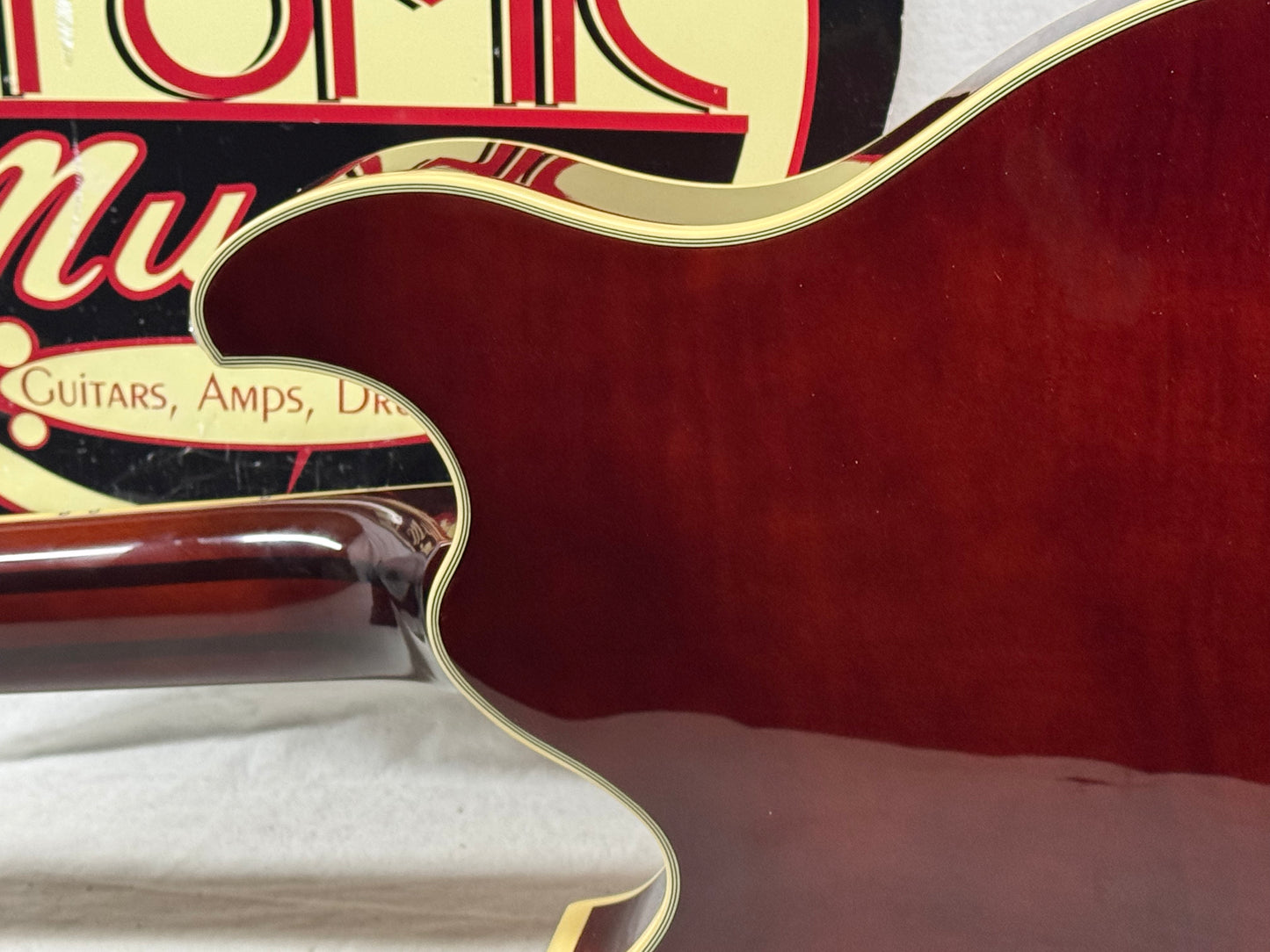 Eastwood Classic 6 TA PH Hollowbody Guitar with Case - Orange Flame
