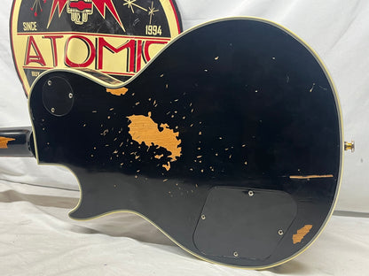 Sawtooth Singlecut LP-Style Electric Guitar - Distressed Black
