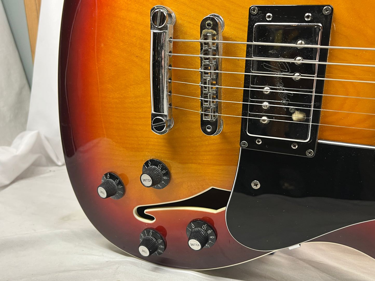 Fender Starcaster Semi-Hollow Body Electric Guitar - Aged Cherry Burst with Gig Bag