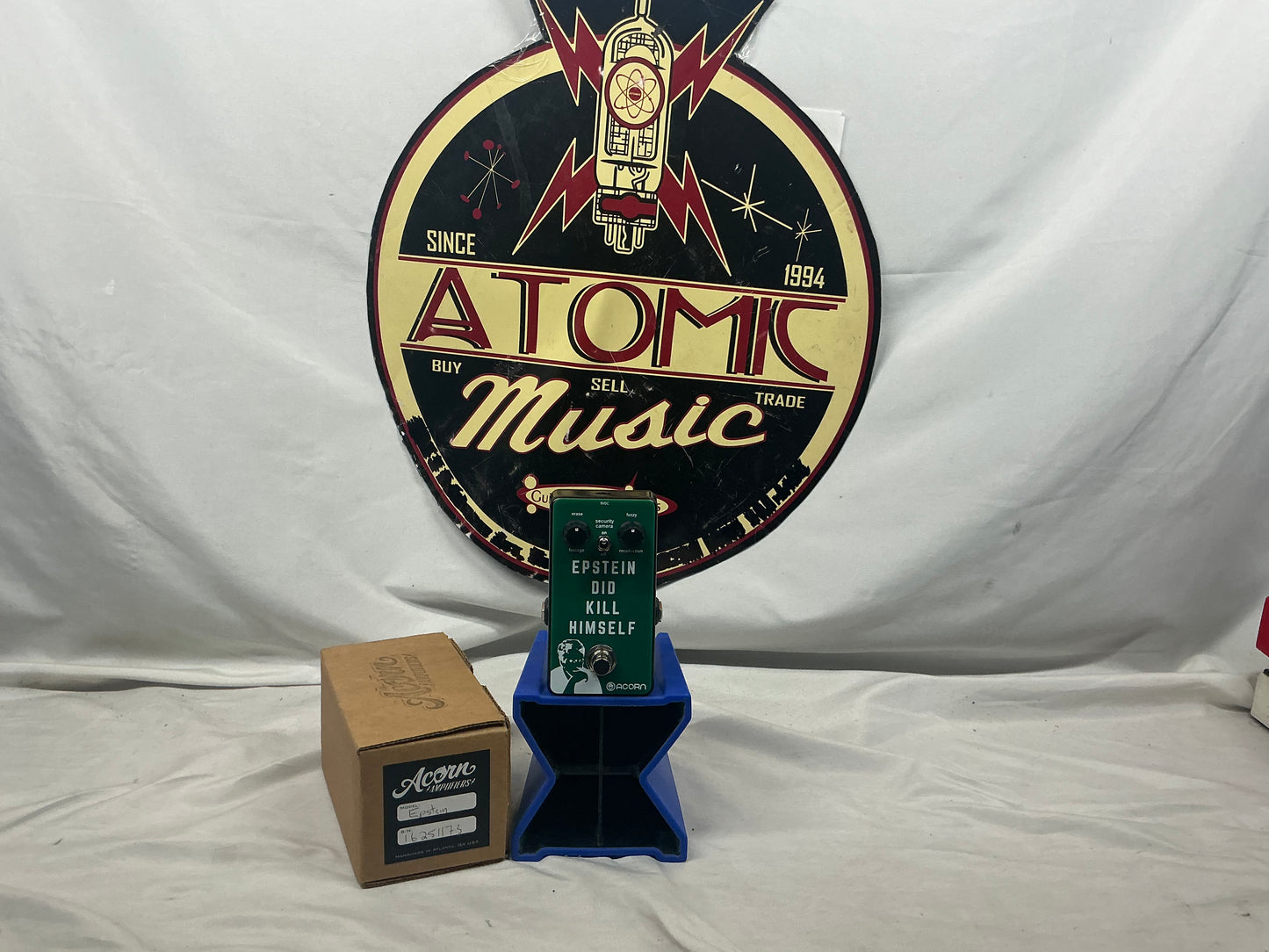 Acorn Amplifiers Epstein Did Not Kill Himself Fuzz Pedal with Box