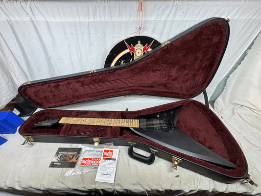 Washburn USA Custom Shop Vindicator Flying V Guitar with Case - Black