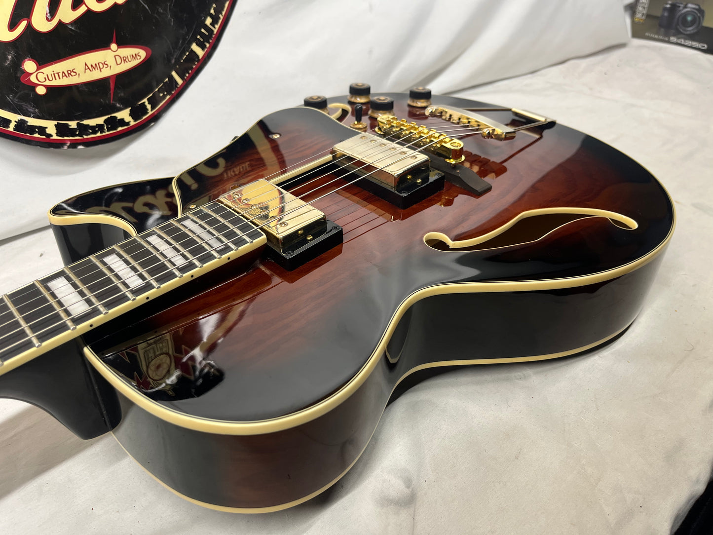 Ibanez AG95QA Hollow Body Electric Guitar - Dark Brown Sunburst