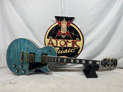 Epiphone Les Paul Custom Quilt Singlecut HH Electric Guitar - Ocean Blue