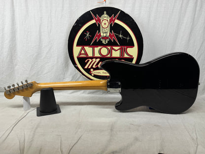 Fender MusicMaster music master Guitar 1961 - Black (likely re-fin'd) / Maple neck