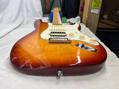 Fender American Standard Stratocaster Strat HSS Shawbucker Electric Guitar with Case - Sienna Sunburst