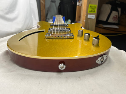 Agile Harm Semi-Hollow Body Electric Guitar - Gold Top