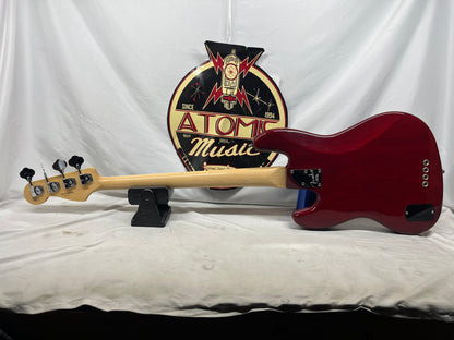 Fender American Deluxe 4-String Electric Jazz Bass 2011 - Wine Transparent