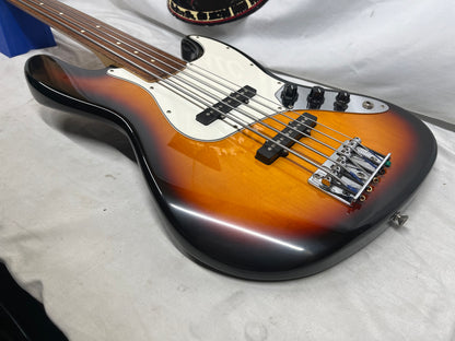 Fender Standard Jazz Bass V 5-String Electric Bass with Hard Case - Brown Sunburst