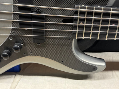 Brubaker JXB-USA-5 JXB-5 jxb5 5-string Bass with Bag 2025 - Silver Steel Satin
