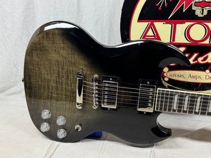Epiphone SG Custom Modern Figured Guitar with Case 2021 - Transluscent Ebony Burst