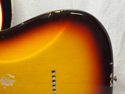Fender USA Custom Shop S23 Limited Edition 1959 '59 Stratocaster HT Hardtail Guitar with COA + Case 2023 - Chocolate 3-Color Sunburst / Rosewood fingerboard - Relic'd