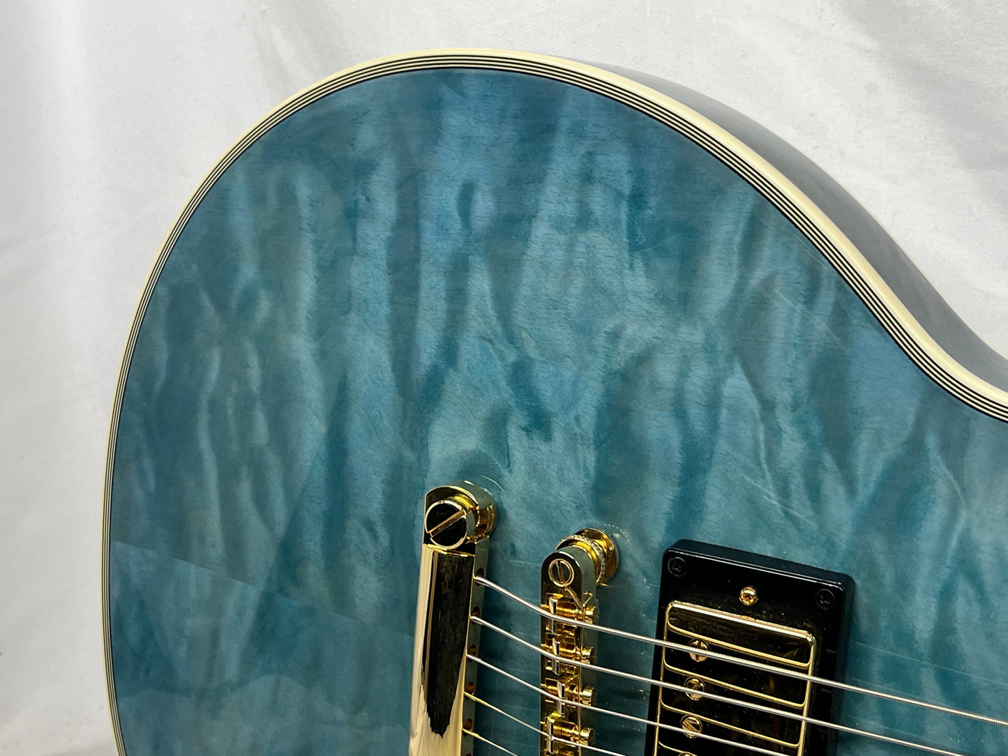 Epiphone Les Paul Custom Quilt Singlecut HH Electric Guitar - Ocean Blue