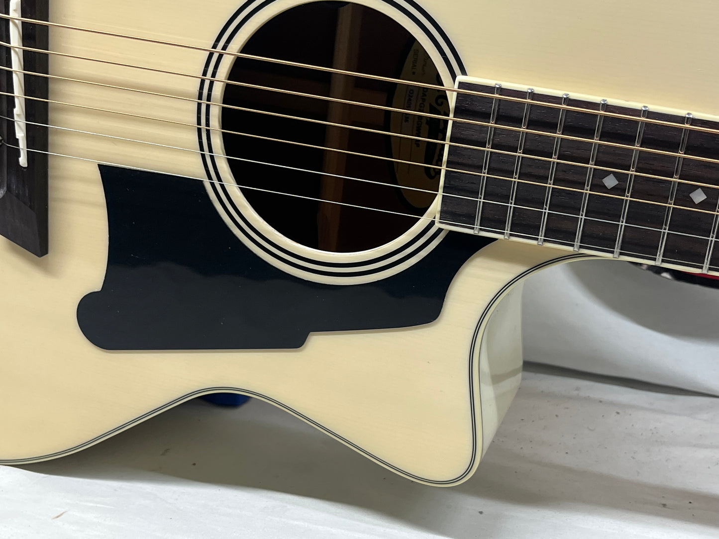D'Angelico DAPG200G Premier Gramercy Gradn Auditorium Acoustic Electric Guitar - White Wash