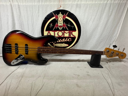 Fender Jaco Pastorius Jazz Bass Fretless 4-string J-Bass with Case 2005 - 3-Color Sunburst / Pau Ferro fingerboard