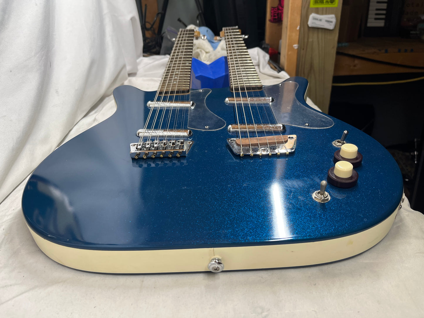 Danelectro Doubleneck 6/12 6-String and 12-String Electric Guitar with Hard Case