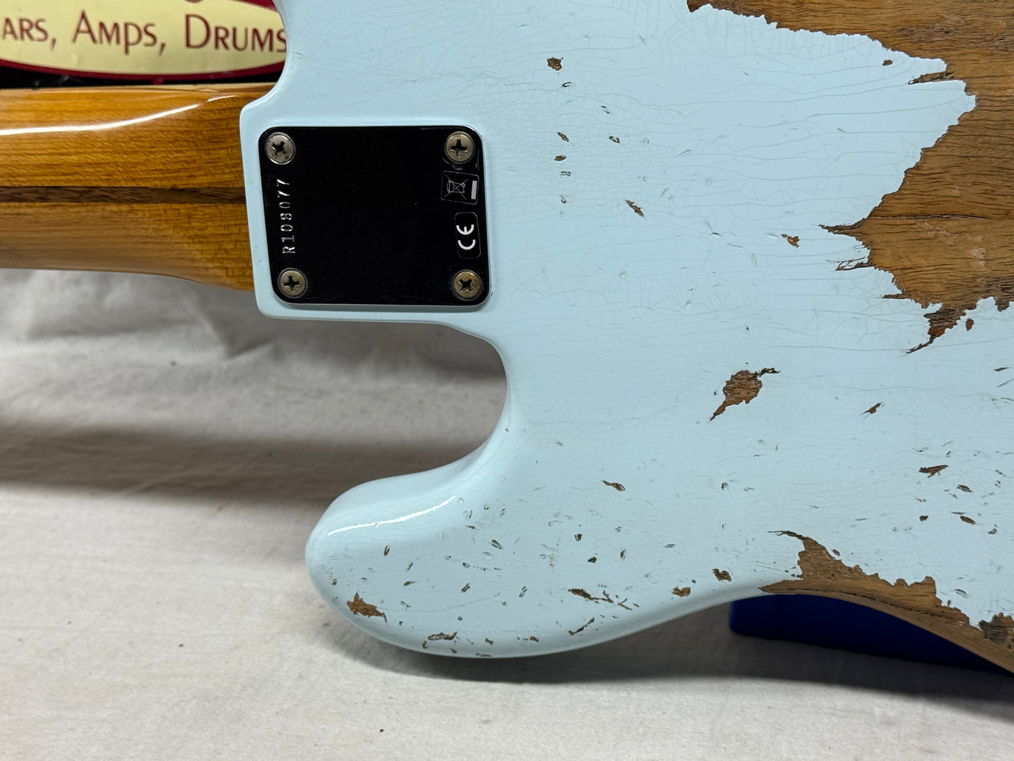 Fender USA Custom Shop '55 1955 Precision Bass Relic 4-string P-Bass with COA + Case 2020 - Sonic Blue / Roasted Maple neck