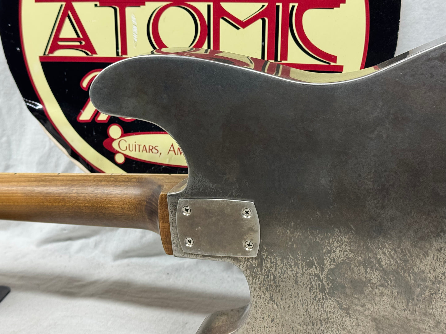 Mule Resophonic Mulecaster S-style Hollow Body Steel body Guitar with Case
