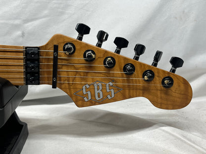 SBS CS300 S-Style Doublecut HH FR Electric Guitar - Neon Yellow