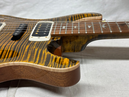 PRS Paul Reed Smith USA Custom Built Wood Library Modern Eagle V 10-Top Guitar with Case 2021 - Yellow Tiger Flame 10 / Brazilian Rosewood