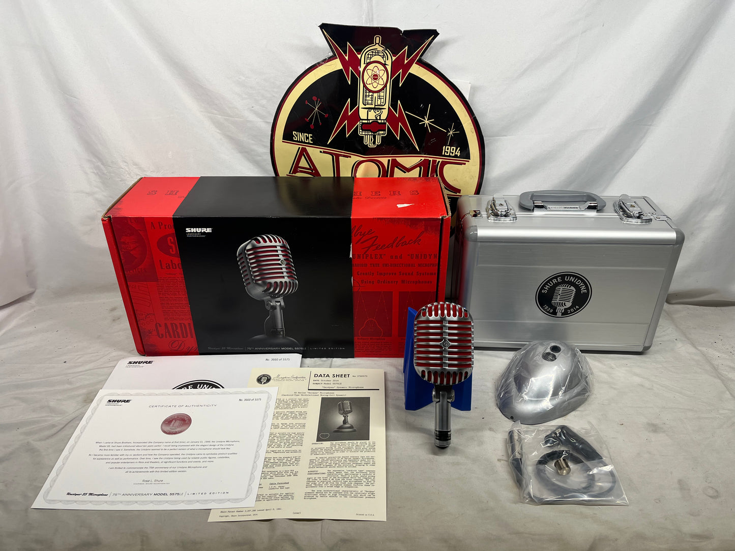 Shure 5575LE Unidyne 55 Microphone 75th Anniversary Limited Edition with Box and Case